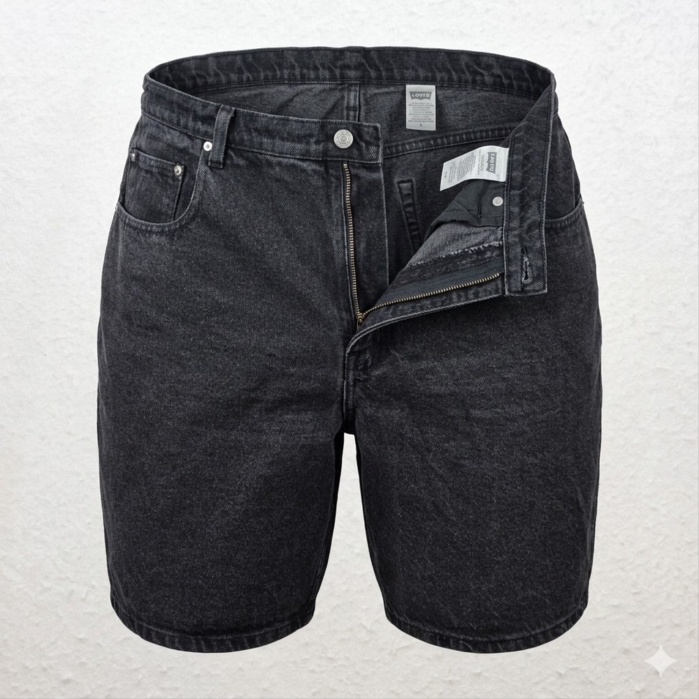 Blue Zone 465YKZ5899 Vintage Men's Black Denim Jean Shorts. Size 38